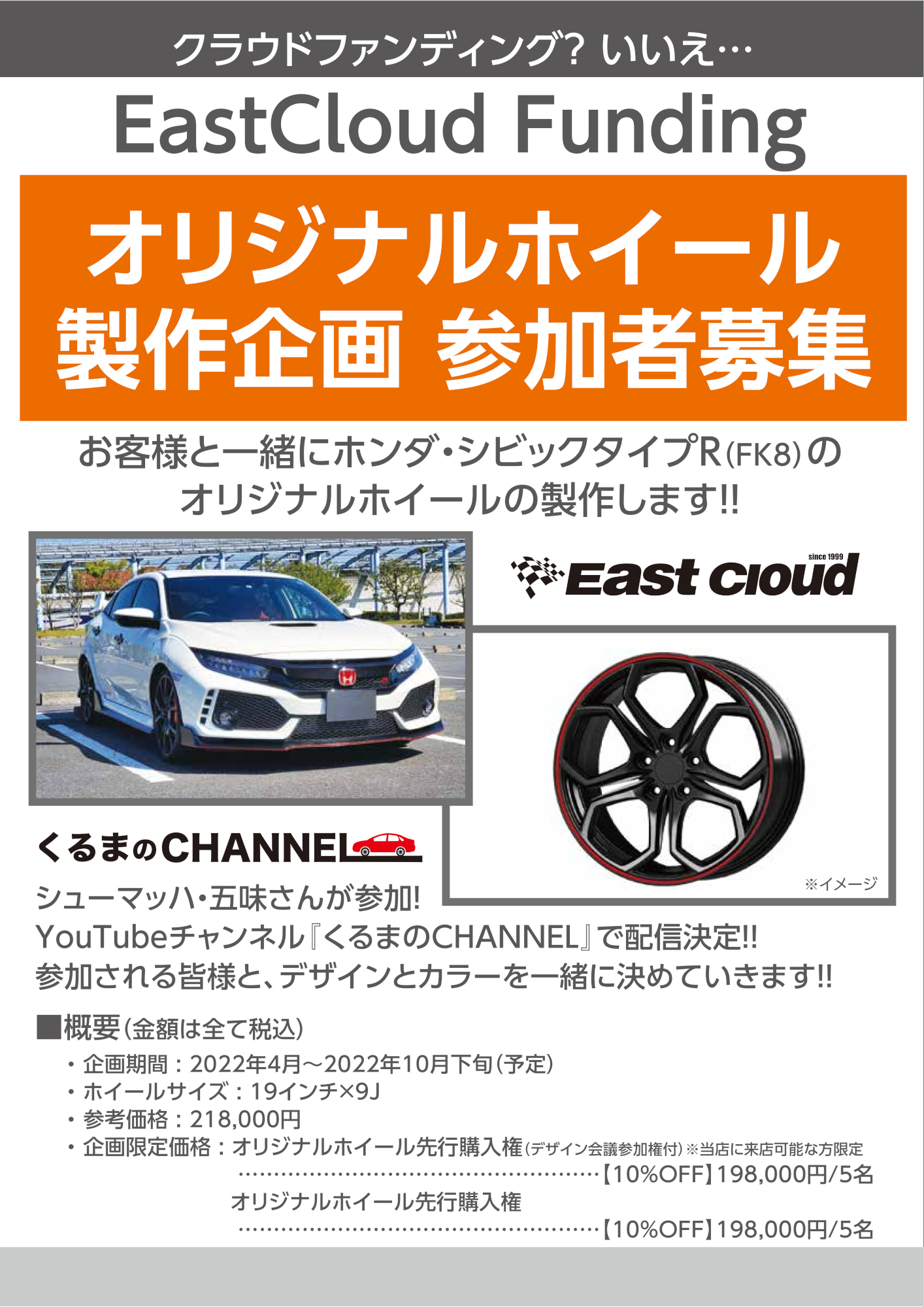 シビック・Type-R（FK8）オリジナルホイール製作企画 参加者募集 | A 