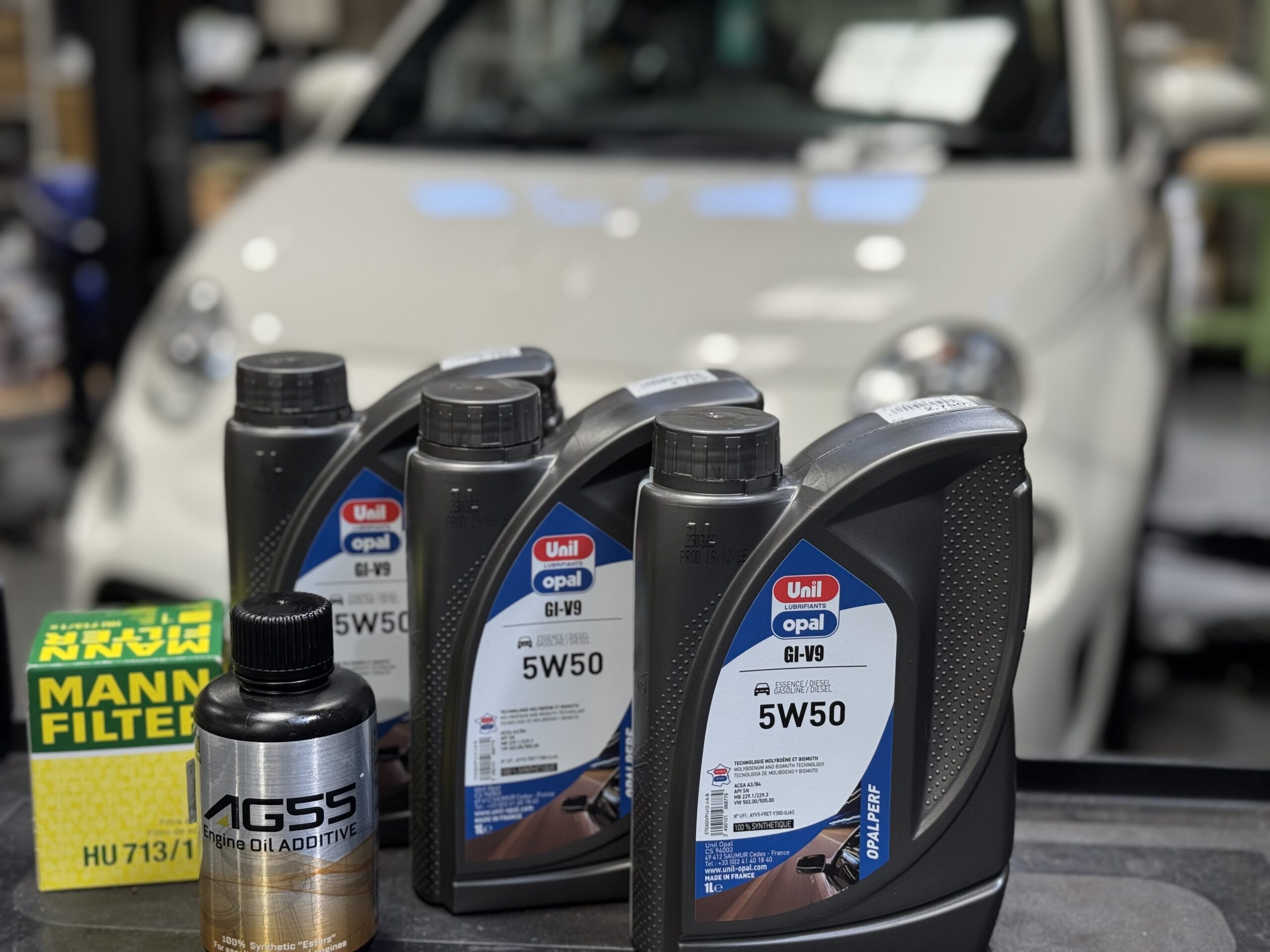 ABARTH595エンジンオイル•オイルフィルター交換