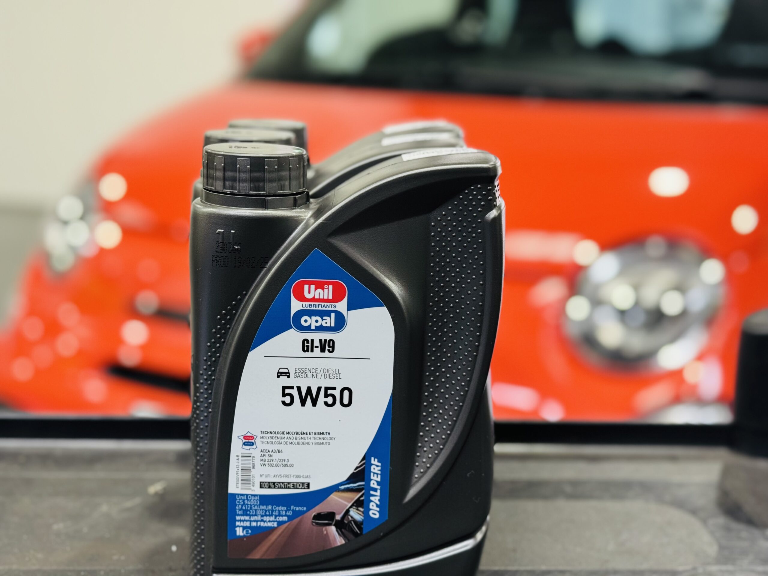 ABARTH695 Unilopal GI-V9でオイル交換