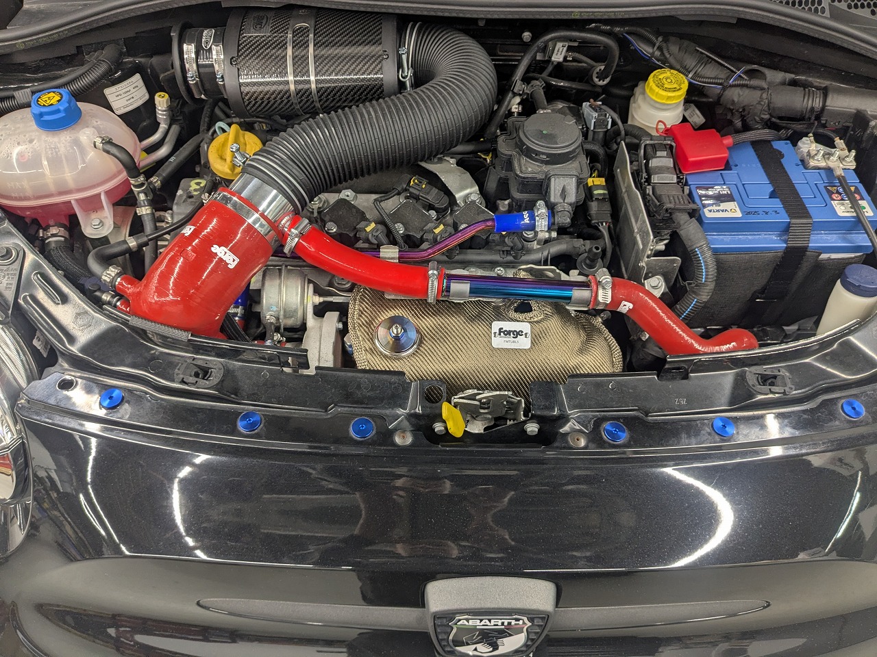 アバルト595×ASSOブローオフパイプ/チタンボルト